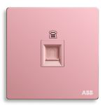 ABB开关插座面板 轩致系列克里特粉色 86型AF321-CP 10A 电话插座