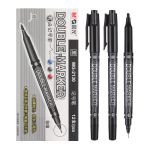 晨光(M&G)文具 MG2130双头细杆记号笔学生勾线笔学习重点标记笔 黑色