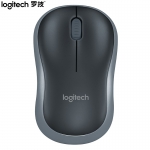 罗技（Logitech） 对称鼠标 商务办公家用鼠标 带无线2.4G接收器 企业采购 黑色灰边 M186