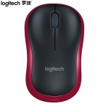 罗技（Logitech）  M186无线鼠标商务办公鼠标对称鼠标10米覆盖即插即用带接收器黑色红边