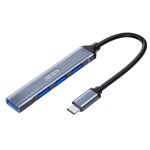 晶华（JH）Type-C分线器 USB3.0 2.0拓展坞HUB集线器扩展 一拖四接口转换器延长线 黑色 N613