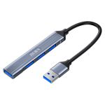 晶华（JH）USB分线器 USB3.0 2.0拓展坞HUB集线器 一拖四接口转换器 黑色 N612