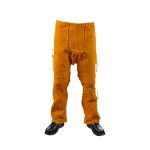 威特仕 44-2438  97cm长牛皮电焊工作裤单前幅敞开式焊工裤金黄色1件装