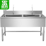 圣托（Shentop） 双星水池 不锈钢餐厅双槽洗菜盆 带水龙头厨房水槽洗碗盆 DJB22