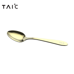 TAIC钛度 纯钛家用勺子套装专勺公勺主餐勺创意便携长柄餐勺 儿童勺TETS-T165莫奈·流光金