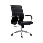 悦山 办公椅皮质经理椅职员电脑椅 中背款 650*550*960-1060mm