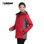 雷克兰（Lakeland）户外防寒服冲锋衣女短款冬季三合一冲锋衣外套BR203红色BR203（配200g新雪丽内胆）L码