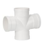 联塑（LESSO）顺水四通（平面等径四通） 4寸/dn110 一个（PVC-U排水管配件） 白色