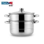易铂（yispot） 博瑞蒸锅 不锈钢双层上蒸下煮多用厨具 炉具通用 YP-8194 26cm