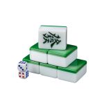 劲邦 麻将牌家用手搓玉石大号手打麻将套装144张含手提包骰子 (绿色升级版44mm) JB0180