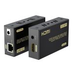 晶华（JH）HDMI延长器60米 网线rj45网口转换器网络传输器 单网线网络高清hdmi信号放大器 一对装 黑色 Z020