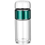 迪乐贝尔（Diller）    高硼硅玻璃保温杯茶水隔离双层240ML 388MLH512绿色