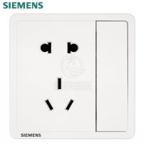 西门子（SIEMENS）开关插座面板 致典系列雅白色 五孔插座带双控开关