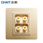 正泰（CHNT）NEW7-i31702 NEW7i开关插座/香槟金/四位音响插座