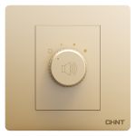 正泰（CHNT）开关插座面板无边框大面板86型墙壁二三插电源 NEW2V曼哈顿香槟金 弱电系列 调音开关