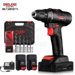 德力西电气（DELIXI ELECTRIC）电钻家用充电多功能手电钻工具套装电动螺丝刀 20V双速锂电钻两电一充