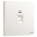 ABB开关插座面板 一位电脑插座 86型单联网线宽带插座 轩致系列 白色 AF331