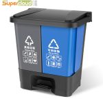 舒蔻   （Supercloud）户外双桶分类垃圾桶可回收物其他垃圾分类分离大商用脚踏大号垃圾桶40L