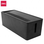 得力（deli）8906插座收纳盒(黑色)1只 18个/箱 