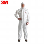 3M 白色带帽连体防护服防液体有限喷溅 白色 XXL码 1件装 4510 企业定制