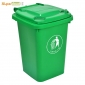 舒蔻（Supercloud）加厚物业小区公用室外环保分类塑料带盖医疗环卫户外垃圾桶 大号商用绿色32L