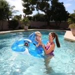 Bestway百适乐儿童水上坐骑充气玩具浮排排浮床游泳圈 鲸鱼坐骑41037+手推泵