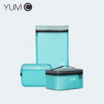 YUMC 防水防尘旅行三件套多容量透明果冻收纳包洗漱包S2008-1 艾绿色