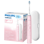 飞利浦（PHILIPS）电动牙刷成人元旦新年礼物 健康护龈力度感应 含牙刷盒 3种模式 6倍清除牙菌斑 粉色小美刷HX6856