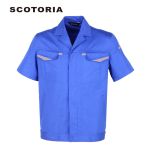 斯卡地尔（SCOTORIA） CVC511 夏季短袖工作服男汽修服半袖工厂车间半袖工装劳保服 宝蓝色上衣