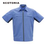 斯卡地尔（SCOTORIA） TC911 夏季短袖拉链工作服套装 男士劳保服装修工程服 汽修服 浅蓝色上衣