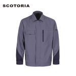 斯卡地尔（SCOTORIA） CVC1102 夏季长袖薄款工作服 车间厂服 舒适透气 拼色 灰拼藏蓝上衣