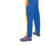 威特仕 44-2650 电焊牛皮工作裤背配蓝色阻燃防火布金黄色拼蓝色（44-2650XL）