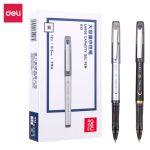 得力(deli) 12支/盒 0.5mm黑色碳素大容量中性笔办公用品水笔签字笔
