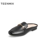 天美意（TEENMIX） 夏时尚气质休闲穆勒鞋外穿女凉拖鞋BC271BH2 黑色 36