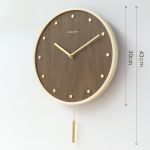 极客库（GeekCook） 木与铜12英寸摇摆挂钟（原木框-长摆） GK100169