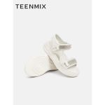 天美意（TEENMIX） 夏运动活力休闲老爹松糕女凉鞋CN101BL2 米色 38