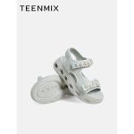 天美意（TEENMIX） 夏甜美气质珍珠缀运动活力老爹女凉鞋CS318BL2 绿色 34