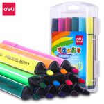 得力（deli）70656可水洗水彩笔 绘画涂色颜色文具玩具美术用品画材 粗三角杆12色/盒