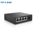 普联（TP-LINK） TL-FC114PB 百兆单模单纤光纤收发器 20km传输 POE供电 监控专用 1光4电光电转换器 SC接口