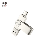 爱国者（aigo） U356 128GB银色  USB3.1金属车载U盘 一体封装