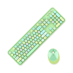 摩天手（Mofii） sweet 无线复古朋克键鼠套装 办公键鼠套装 鼠标 电脑键盘 笔记本键盘 绿色混彩
