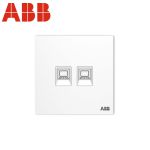 ABB开关插座面板 二位电脑插座 二位八芯六类电脑插座网络信息 盈致系列 白色 CA329