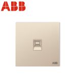 ABB开关插座面板 一位6类电脑插座 86型单联六类网线宽带插座 盈致系列 金色 CA333-ZG