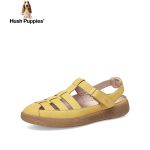 暇步士（Hush Puppies） 夏包头猪笼鞋罗马凉鞋女皮凉鞋B5R05BK3 黄色 37