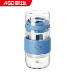 爱仕达（ASD） 家用办公耐热茶杯 大容量便携杯子 360ml 靛蓝色