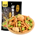 甘源烤肉味虾条豆果100g虾条蚕豆青豆儿童膨化休闲零食坚果炒货小包装