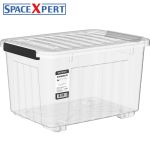 SPACEXPERT 塑料收纳箱 56L透明单只 衣物整理箱儿童玩具收纳盒储物箱搬家箱