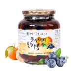 韩国进口 全南 蜂蜜蓝莓汉拿峰蜜橘饮品 整颗蓝莓水果茶蜜炼冲饮果酱1kg