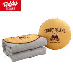 TEDDY ISLAND TD3607水晶绒圆形抱枕被帅气熊40*40+105*150cm