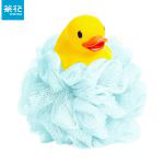 茶花（CHAHUA）沐浴球可爱儿童浴花感温变色搓澡巾泡澡球 小黄鸭系列K05001